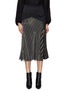Main View - Click To Enlarge - ESTEBAN CORTAZAR - Side split satin panel mesh overlay stripe skirt