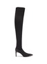 Main View - Click To Enlarge - PEDDER RED - 'Jill' leather toe sock knit thigh high boots