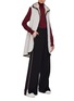 Figure View - Click To Enlarge - INNIU - Belted mink collar virgin wool-cashmere long gilet