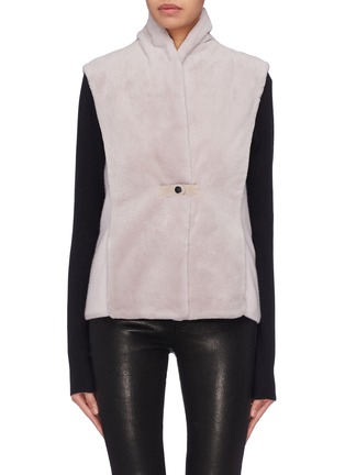 Main View - Click To Enlarge - INNIU - Loro Piana® cashmere knit back mink fur gilet