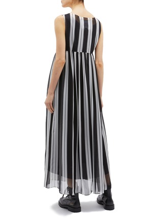 Back View - Click To Enlarge - MARC JACOBS - Stripe silk chiffon sleeveless dress
