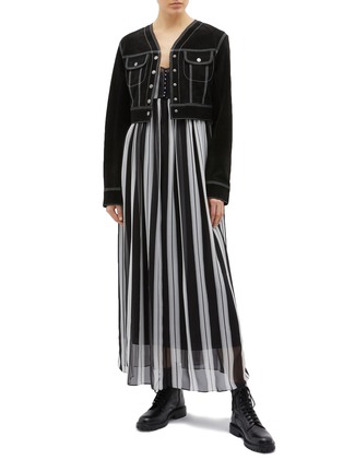 Figure View - Click To Enlarge - MARC JACOBS - Stripe silk chiffon sleeveless dress