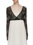 Main View - Click To Enlarge - MARC JACOBS - String tie waist bead floral cropped chiffon wrap top