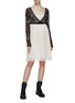 Figure View - Click To Enlarge - MARC JACOBS - String tie waist bead floral cropped chiffon wrap top