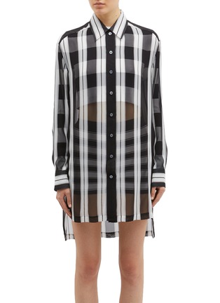 Main View - Click To Enlarge - MARC JACOBS - Oversized stripe silk chiffon shirt