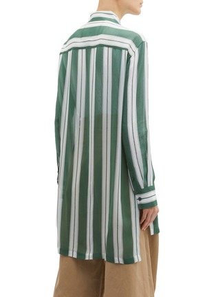 Back View - Click To Enlarge - MARC JACOBS - Oversized stripe silk chiffon shirt