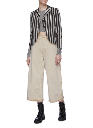 Figure View - Click To Enlarge - MARC JACOBS - Stripe cropped long sleeve top