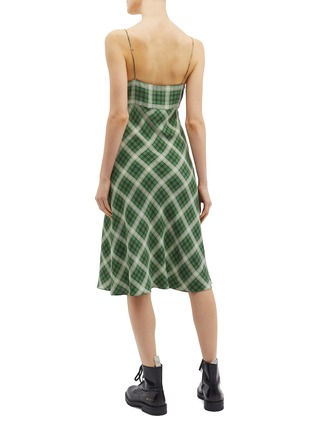 Back View - Click To Enlarge - MARC JACOBS - Check plaid silk flannel midi dress