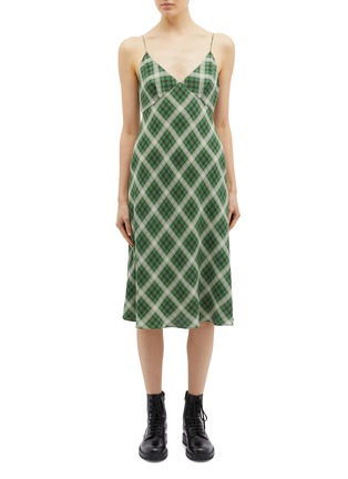 Main View - Click To Enlarge - MARC JACOBS - Check plaid silk flannel midi dress