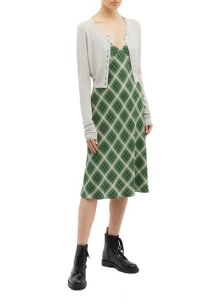 Figure View - Click To Enlarge - MARC JACOBS - Check plaid silk flannel midi dress