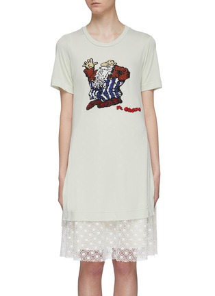 Main View - Click To Enlarge - MARC JACOBS - 'Mr. Natural' embellished long T-shirt