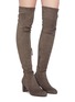 Figure View - Click To Enlarge - PEDDER RED - 'Ella' suede thigh high boots