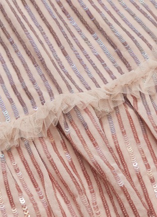 Detail View - Click To Enlarge - NEEDLE & THREAD - 'Gloss Sequin' stripe ruffle trim peplum camisole dress
