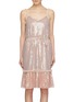 Main View - Click To Enlarge - NEEDLE & THREAD - 'Gloss Sequin' stripe ruffle trim peplum camisole dress