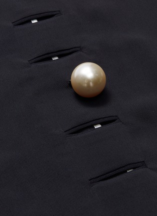 Detail View - Click To Enlarge - KIMHĒKIM - 'Venus' faux pearl tie back V-neck dress