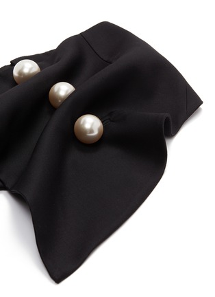Detail View - Click To Enlarge - KIMHĒKIM - 'Venus' faux pearl button gathered drape corset belt