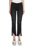 Main View - Click To Enlarge - FRAME - 'Le High Straight' ripped staggered raw cuff jeans