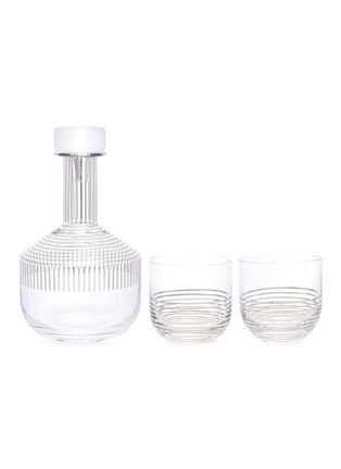 Main View - Click To Enlarge Main View - Click To Enlarge - Tom Dixon - Tank whisky decanter and glass set – Platinum Stripe