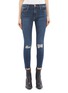 Main View - Click To Enlarge - FRAME - 'Le High Skinny' staggered cuff ripped jeans