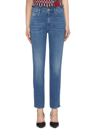 Main View - Click To Enlarge - FRAME - Scalloped waist straight leg jeans