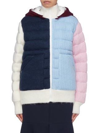 Main View - Click To Enlarge - PH5 - Colourblock hooded down puffer jacket
