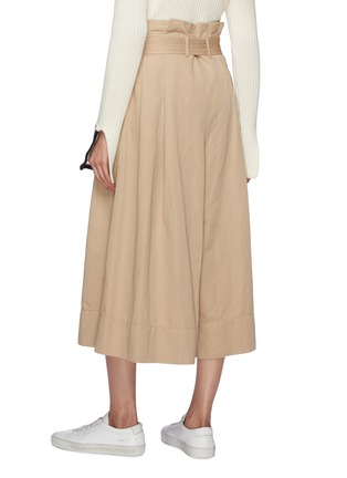 Back View - Click To Enlarge - BASSIKE - Belted pleated twill paperbag culottes