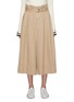 Main View - Click To Enlarge - BASSIKE - Belted pleated twill paperbag culottes