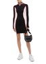 Figure View - Click To Enlarge - OPENING CEREMONY - 'Optic' logo mock neck colourblock half-zip dress