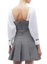 Back View - Click To Enlarge - OPENING CEREMONY - Contrast sleeve pleated gingham check bustier dress
