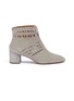 Main View - Click To Enlarge - ALAÏA - Geometric lasercut zip front suede ankle boots