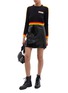 Figure View - Click To Enlarge - OPENING CEREMONY - Logo appliqué stripe border cropped sweater