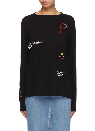 Main View - Click To Enlarge - PROENZA SCHOULER - PSWL graphic embroidered long sleeve T-shirt