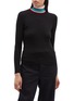 Main View - Click To Enlarge - PROENZA SCHOULER - PSWL contrast stripe rib knit turtleneck sweater