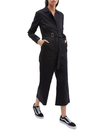 Figure View - Click To Enlarge - PROENZA SCHOULER - PSWL 'Utility' belted patch pocket twill jumpsuit