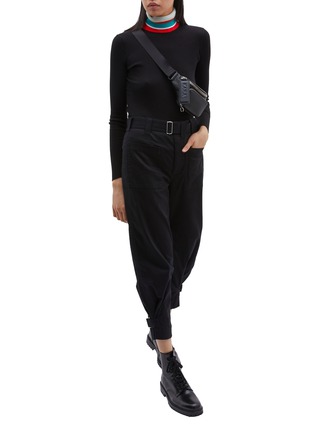 Figure View - Click To Enlarge - PROENZA SCHOULER - PSWL 'Utility' belted adjustable cuff twill pants