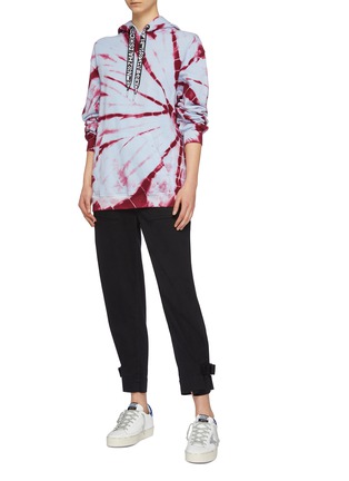 Figure View - Click To Enlarge - PROENZA SCHOULER - PSWL graphic drawstring tie-dye oversized hoodie