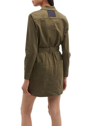 Back View - Click To Enlarge - PROENZA SCHOULER - PSWL 'Utility' belted patch pocket twill shirt dress