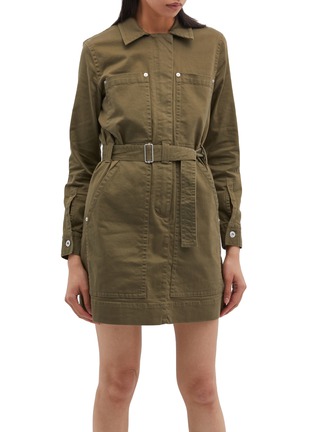 Main View - Click To Enlarge - PROENZA SCHOULER - PSWL 'Utility' belted patch pocket twill shirt dress