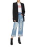 Figure View - Click To Enlarge - R13 - 'Crossover' asymmetric ripped jeans