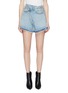 Main View - Click To Enlarge - R13 - 'Crossover' asymmetric letout cuff denim shorts