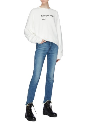 Figure View - Click To Enlarge - R13 - 'Sell Your Soul' slogan print oversized sweatshirt