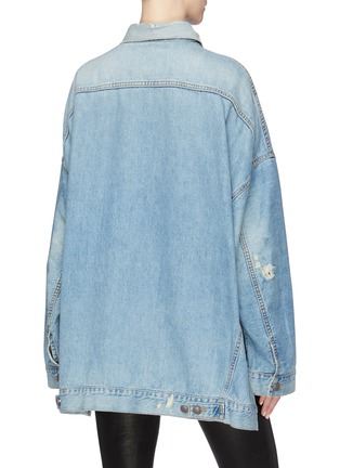 Back View - Click To Enlarge - R13 - 'Maxs' distressed oversized high-low denim jacket