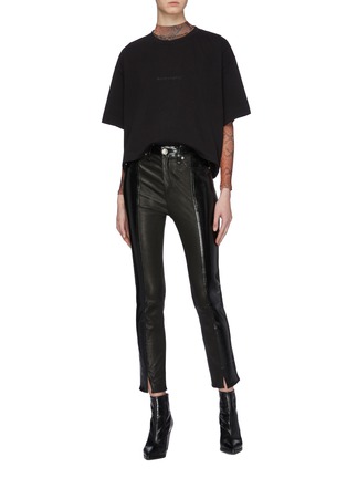 Figure View - Click To Enlarge - ACNE STUDIOS - Logo cropped boxy T-shirt