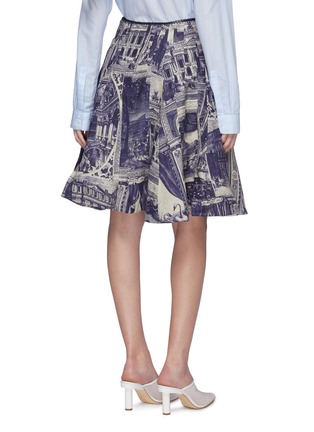 Back View - Click To Enlarge - ACNE STUDIOS - Theatre print flared linen skirt