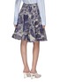 Back View - Click To Enlarge - ACNE STUDIOS - Theatre print flared linen skirt