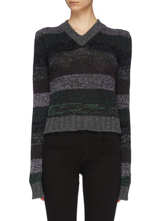 Main View - Click To Enlarge - ACNE STUDIOS - Stripe V-neck sweater