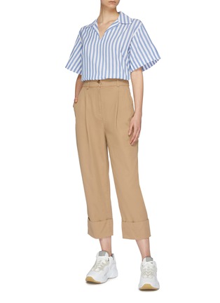 Figure View - Click To Enlarge - ACNE STUDIOS - Pleated roll cuff chinos