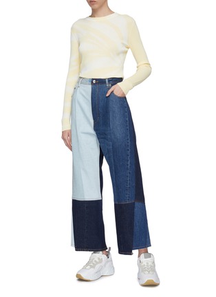 Figure View - Click To Enlarge - ACNE STUDIOS - Patchwork wide leg jeans