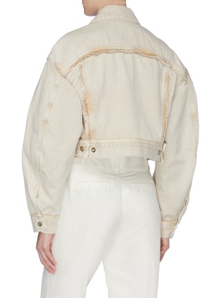 Back View - Click To Enlarge - ACNE STUDIOS - Raw edge cropped denim jacket