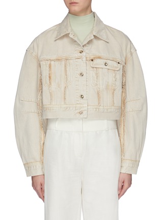 Main View - Click To Enlarge - ACNE STUDIOS - Raw edge cropped denim jacket